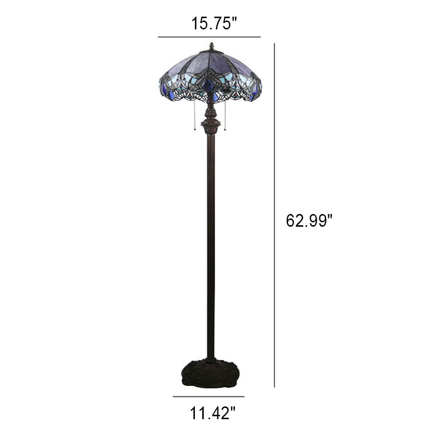 Glass 2-Light Floor Lamp