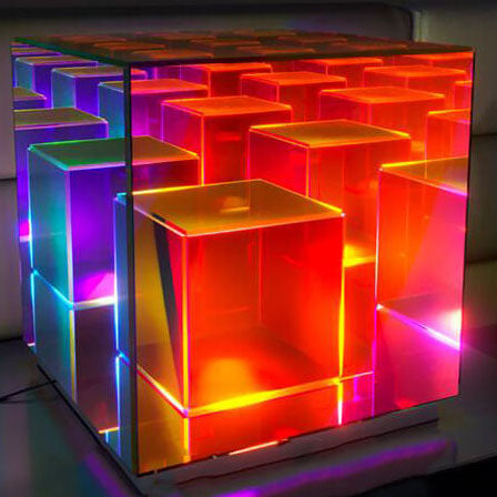 Acrylic RGB Line Rubik's Table Lamp