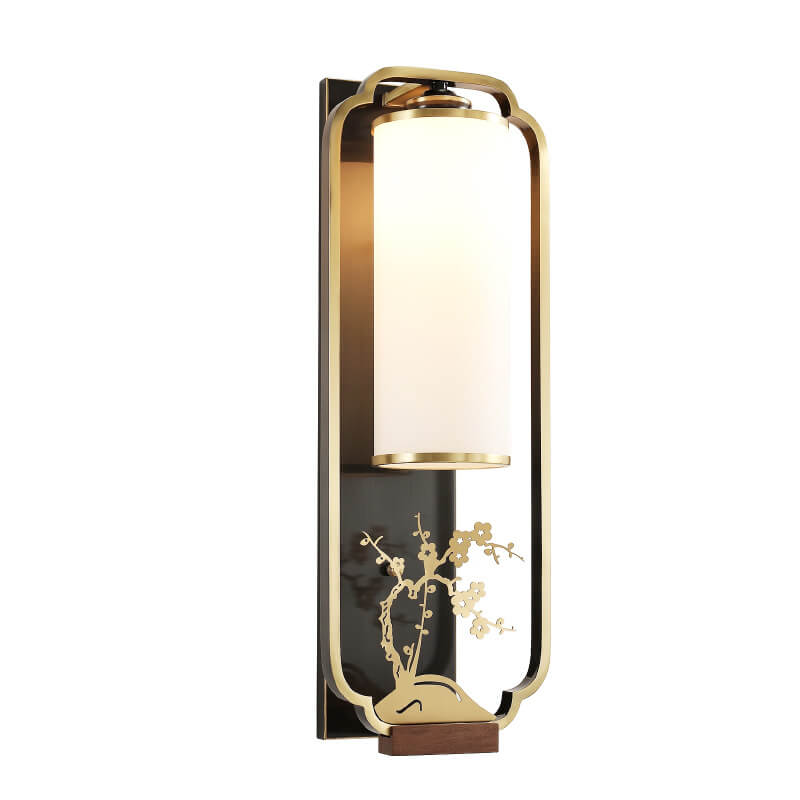 New Copper Glass Column Wall Lamp