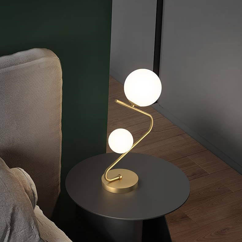 Copper Ball 2-Light Table Lamp