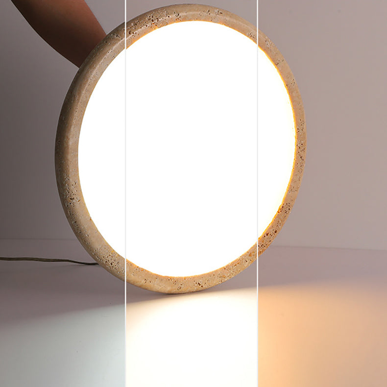 Round Yellow Travertine Acrylic Wall Lamp