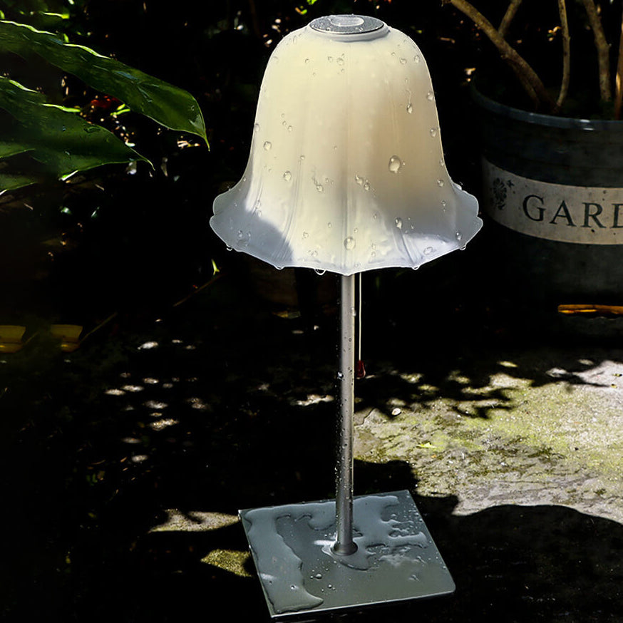 Glass Pod Pleated Pull Table Lamp