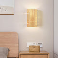 Wooden Square 2-Light Wall Lamp
