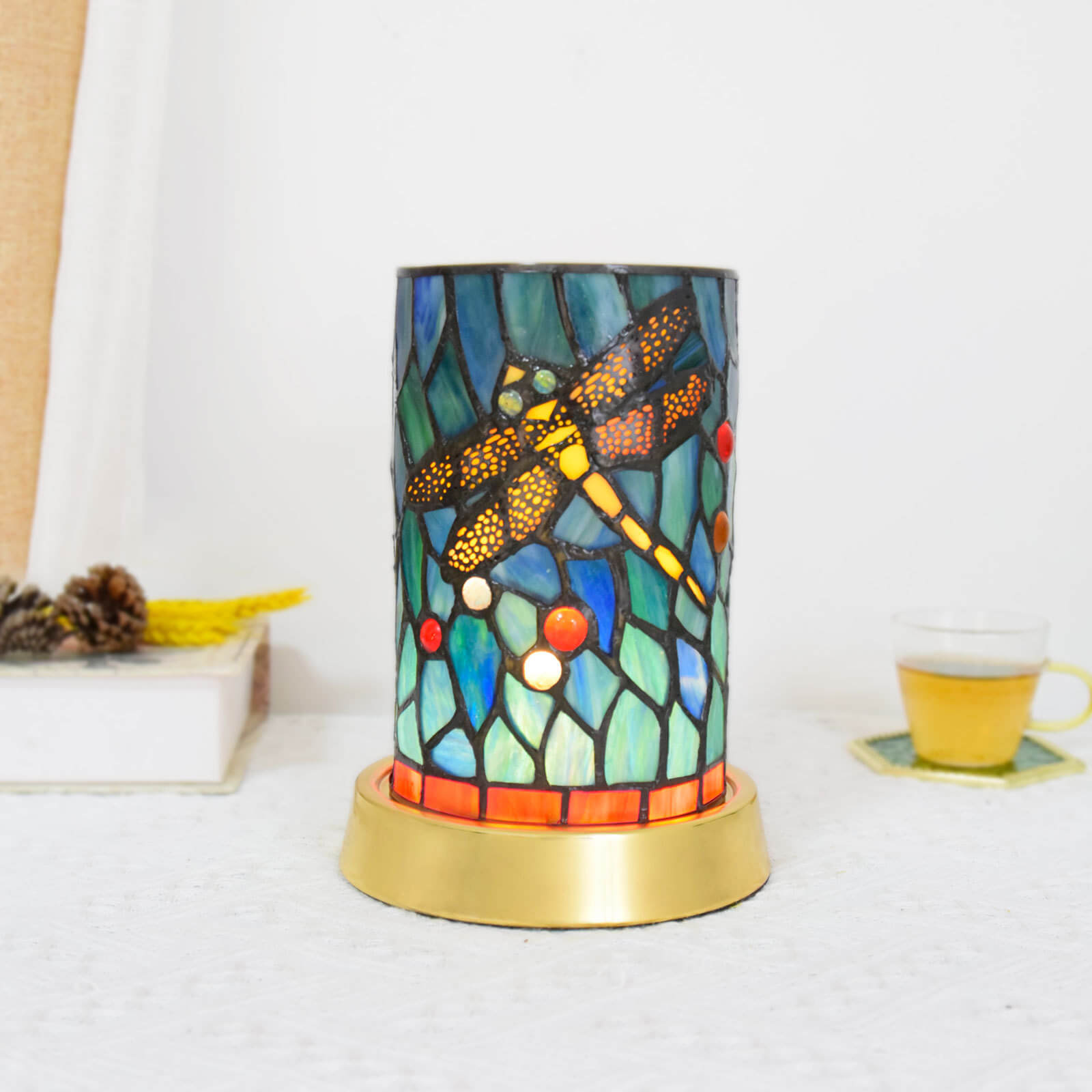 Style Stained Glass Iron Table Lamp