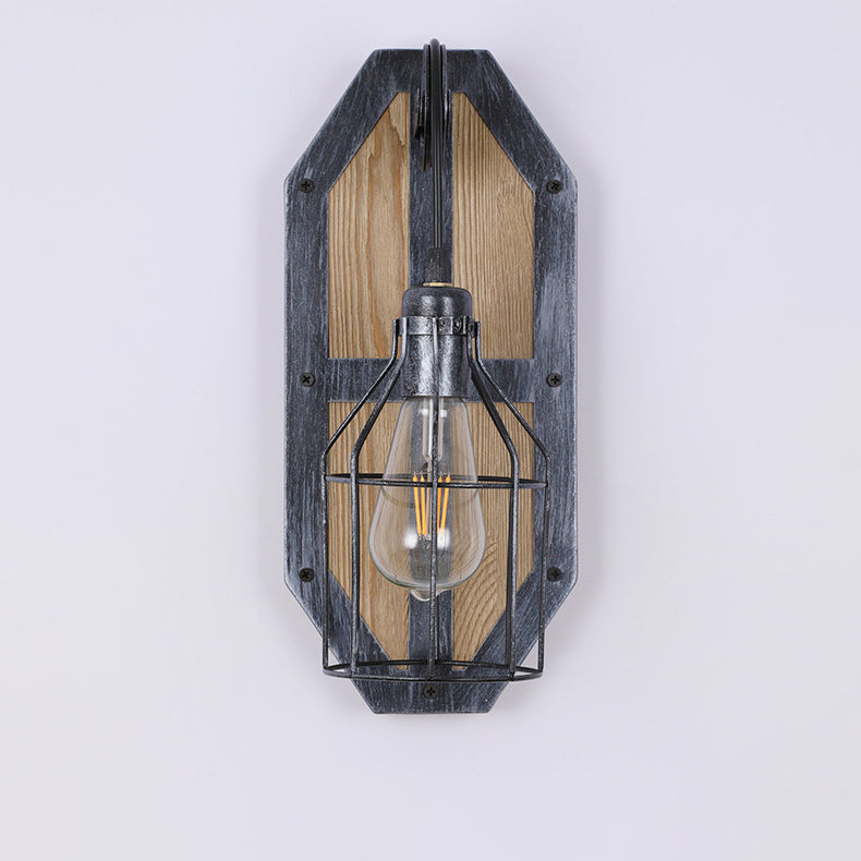 Wood Cage Wall Lamp