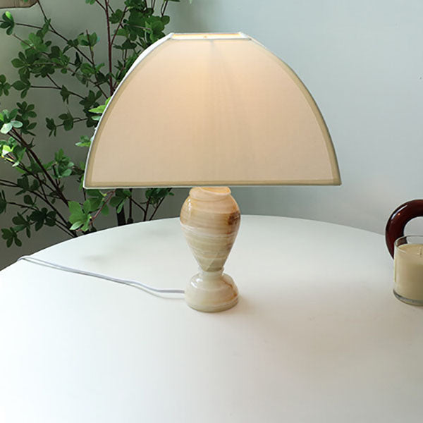 Cone Fabric Jade Table Lamp