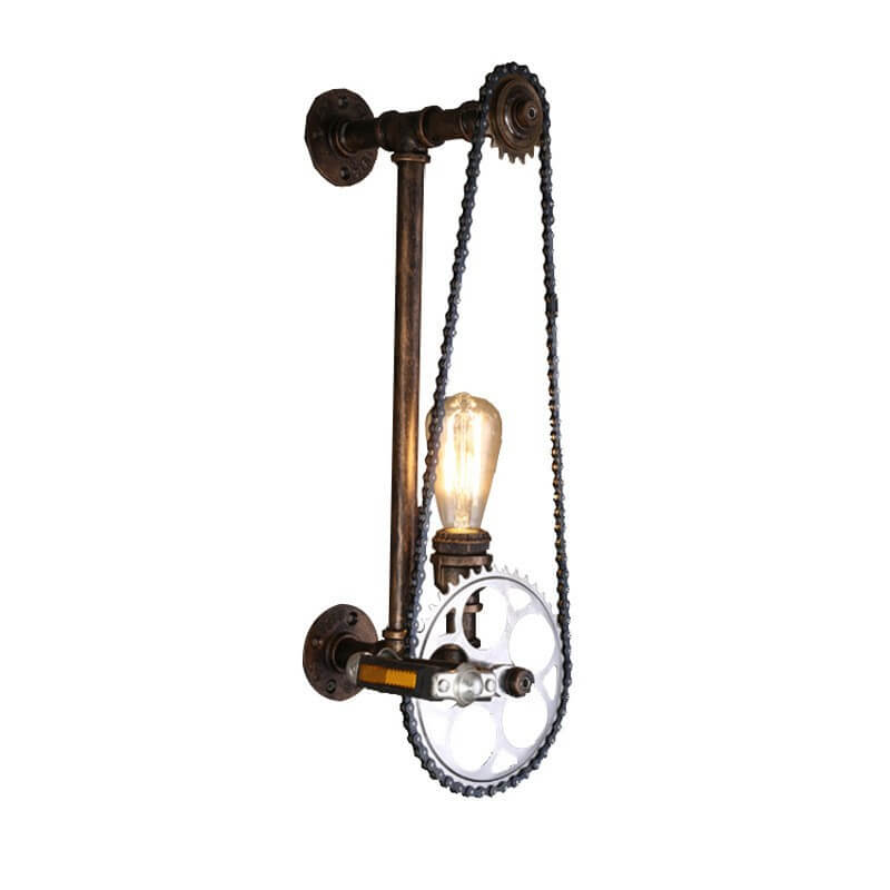Steampunk Gear Pedal Bicycle Wall Lamp