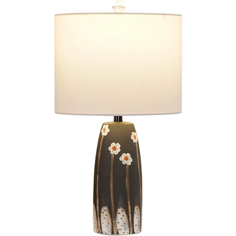Plum Blossom Ceramic Fabric Table Lamp