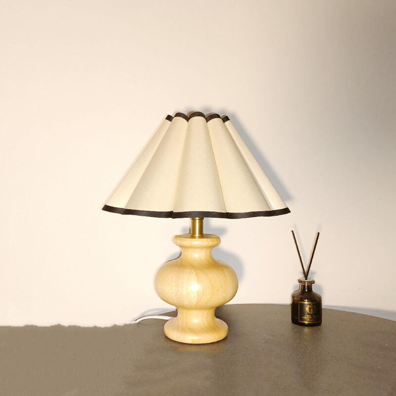 Half-circle Log Cloth Table Lamp