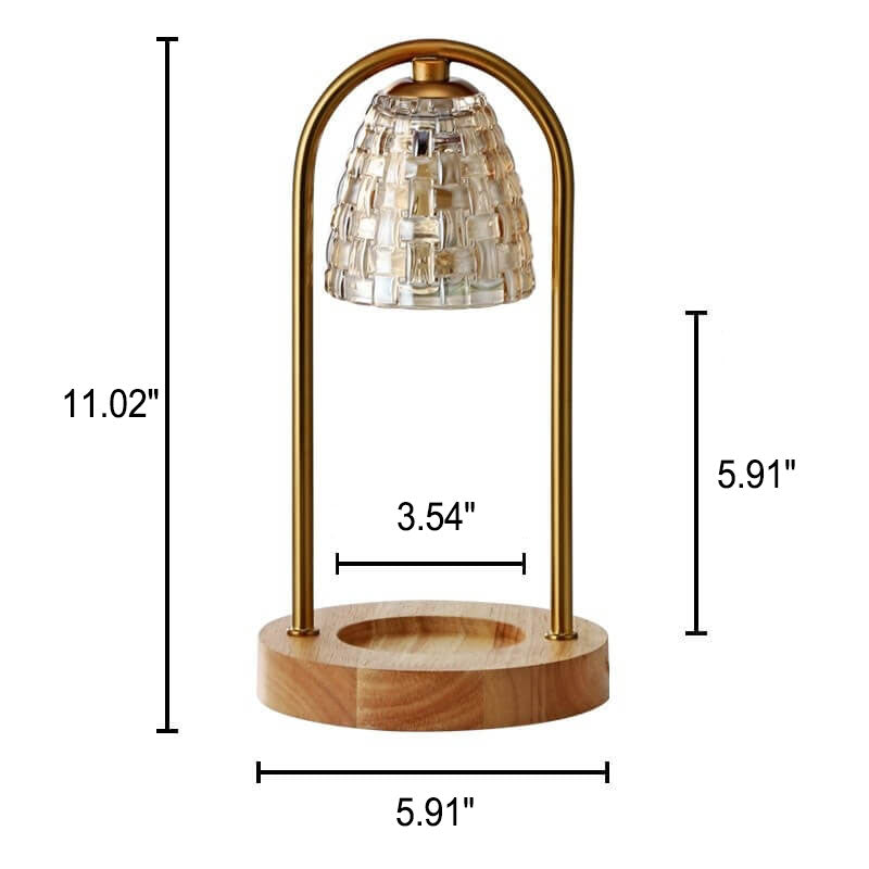 Glass Wood Melting Wax 2-Light Table Lamp