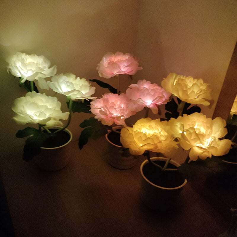 Simulation Peony Flower Bonsai Outdoor Light