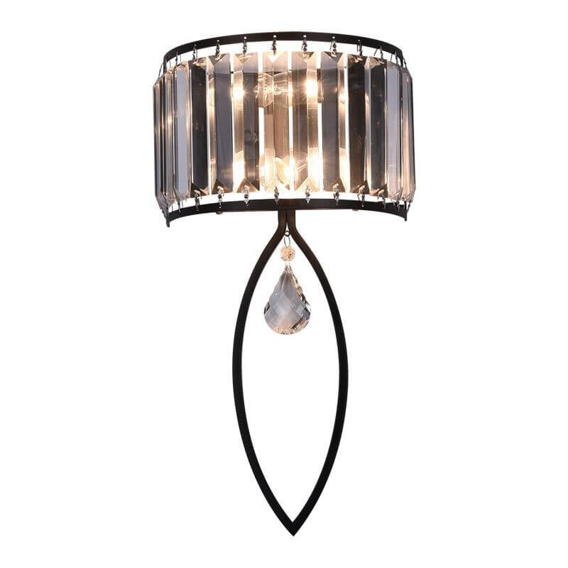 Crystal Half Column Oval 2-Light Wall Lamp