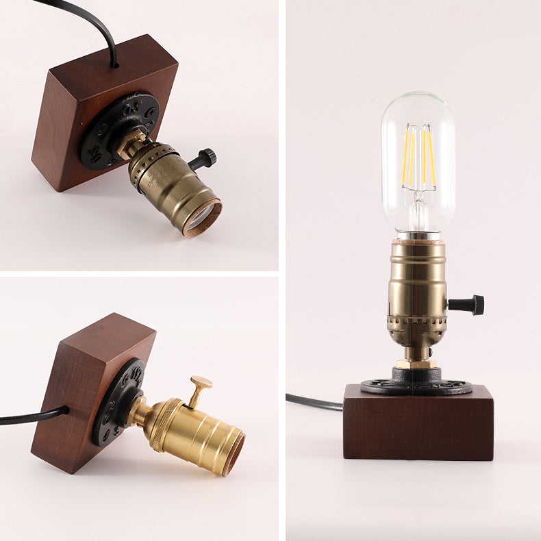 Square Elliptical Aluminium Copper Table Lamp