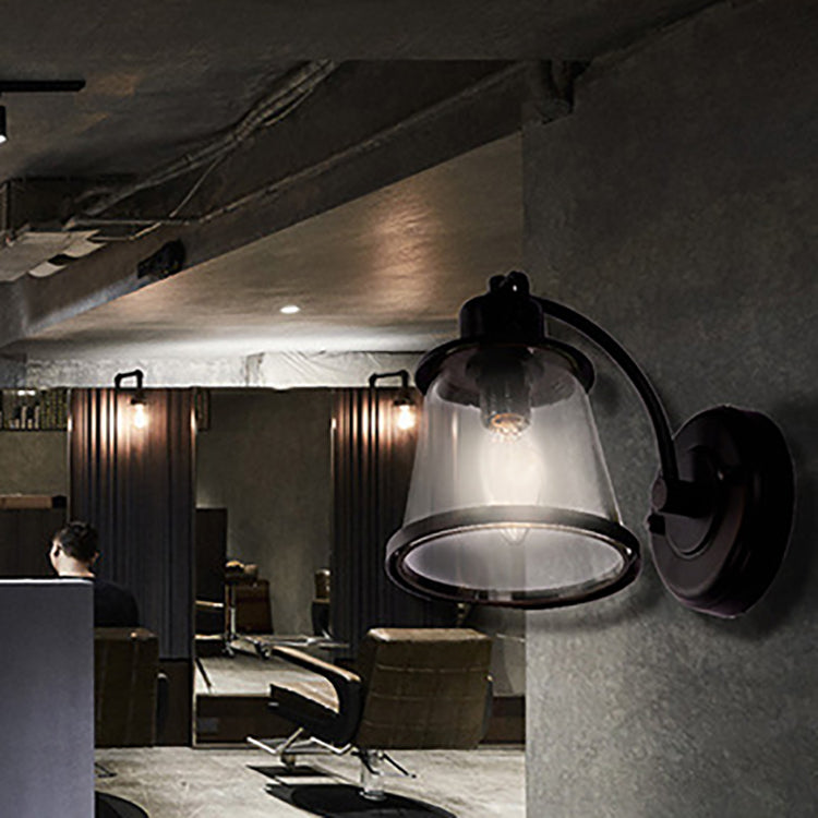 Iron Glass Round Hallway Wall Lamp