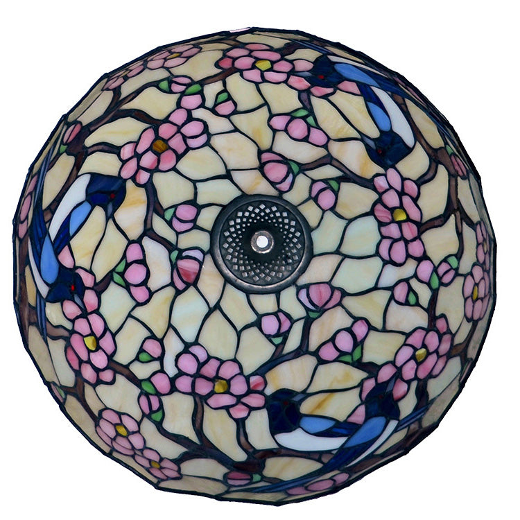 Stained Glass Magpie Plum 2-Light Floor Lamp