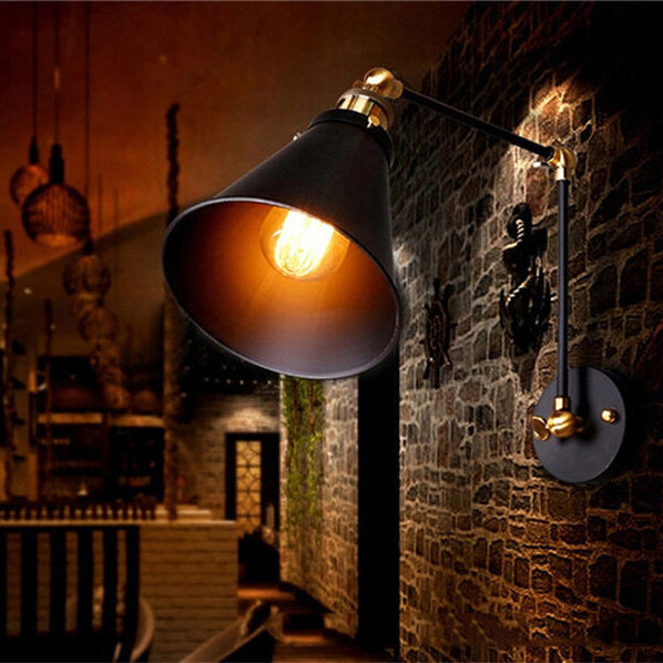 Wrought Iron Rocker Telescopic Wall Lamp