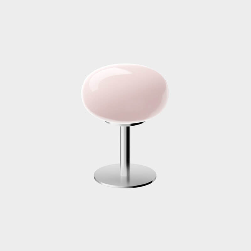 Cream Round Glass Table Lamp