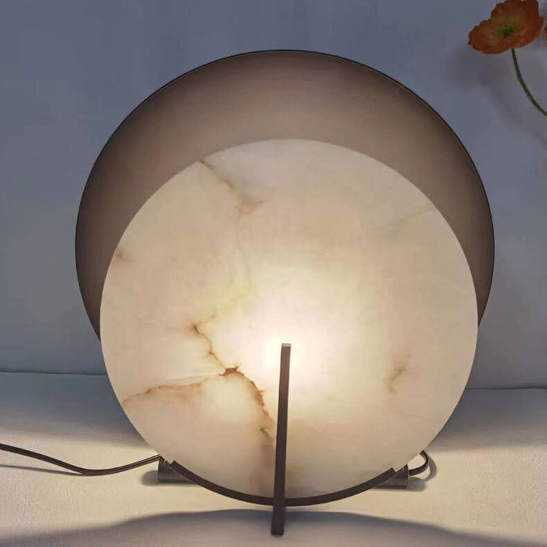 Double Discs Marble Iron Table Lamp