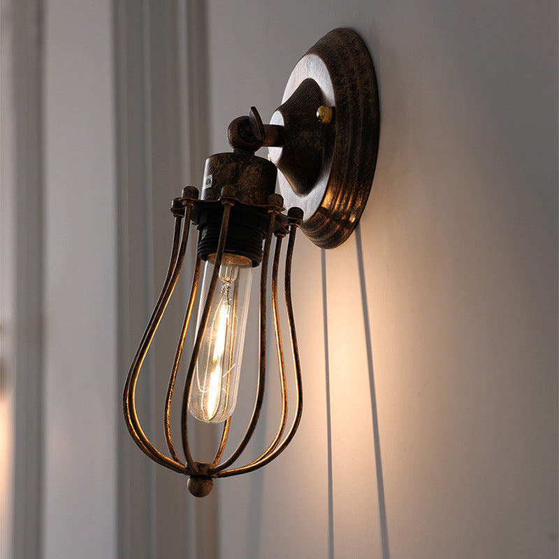 Cage Iron Living Room Wall Lamp