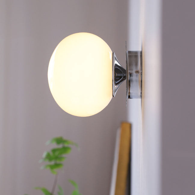 Iron Glass Round Head Wall Lamp