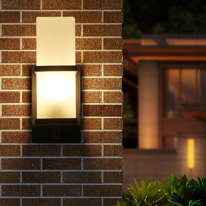 Column Frosted Glass Outdoor Light
