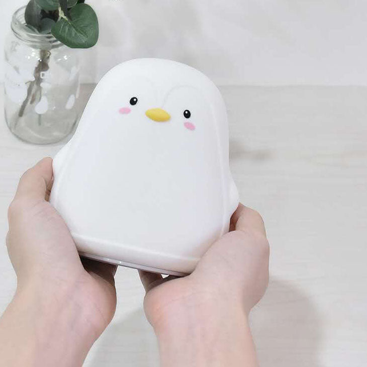 Cartoon Penguin Silicone Kids Table Lamp
