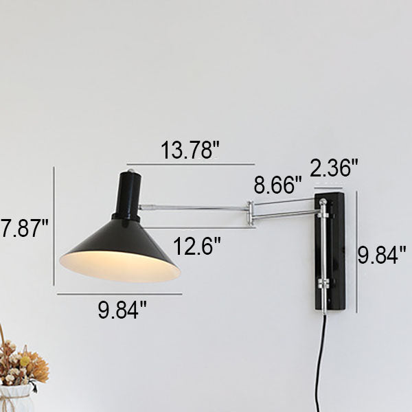 Cone Iron Swing Arm Wall Lamp