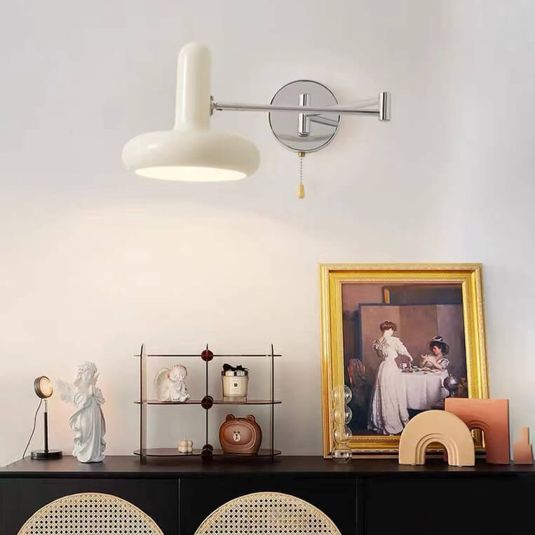 Cream White Iron Rocker Wall Lamp