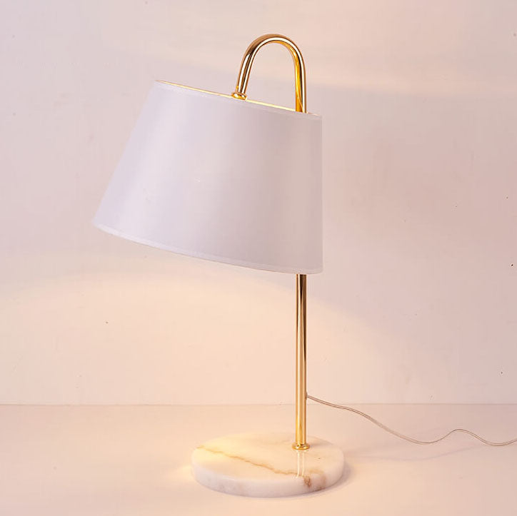 Solid Color Fabric Marble Table Lamp