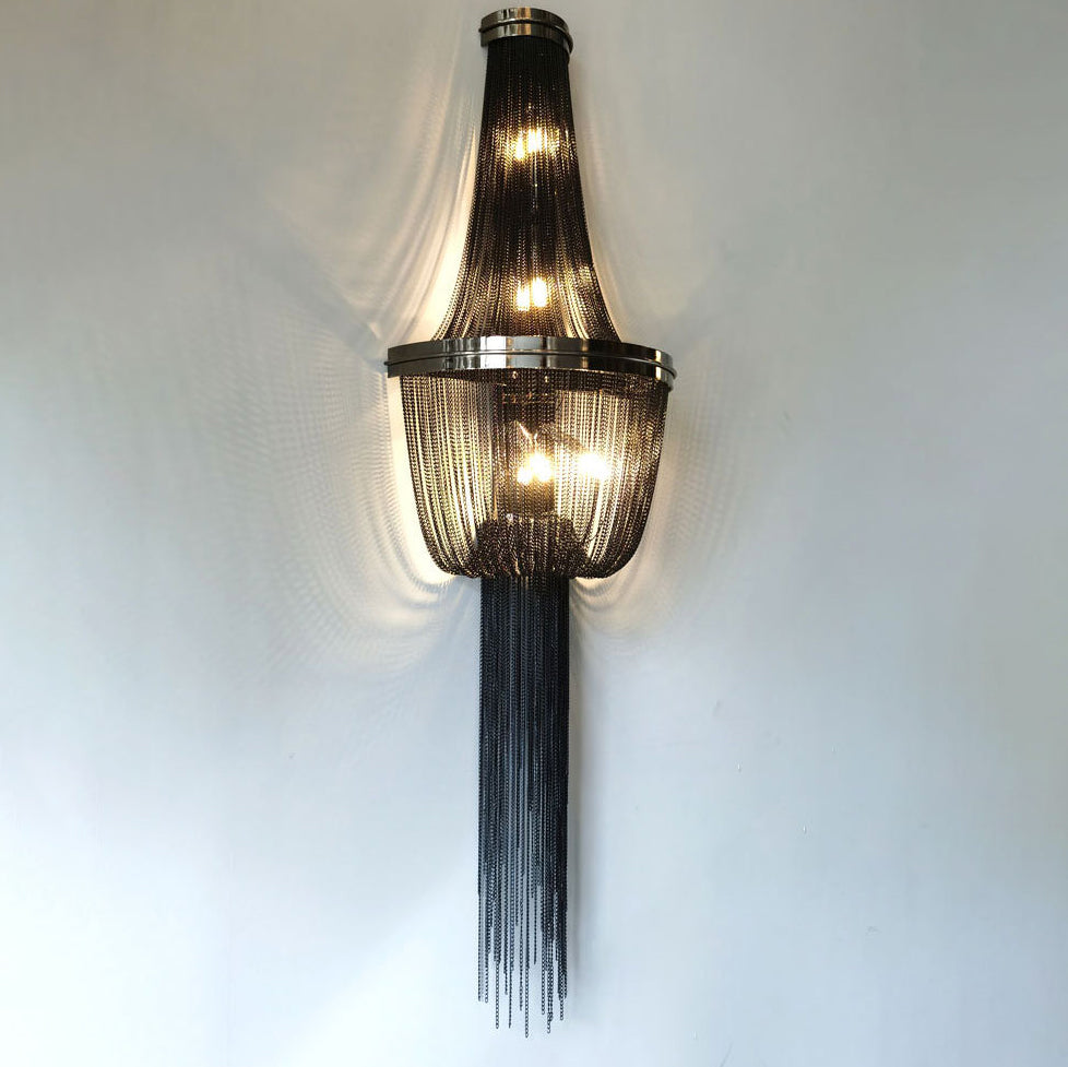 Aluminum Iron Tassel Sprocket 4-Light Wall Lamp