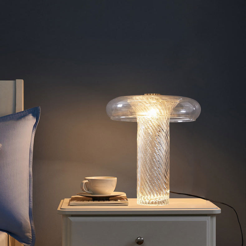 Cylinder Circle Curved Stripe Table Lamp