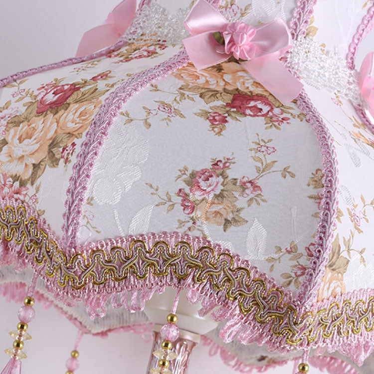 Rose Vase Resin Fabric Table Lamp