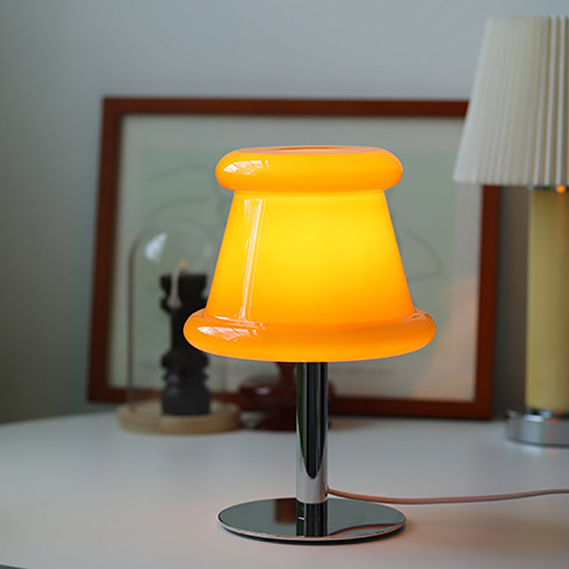 Hat Glass Iron Bedroom Table Lamp