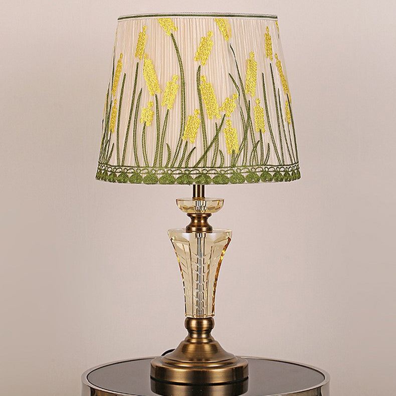 Cylinder Hardware Crystal Fabric Table Lamp