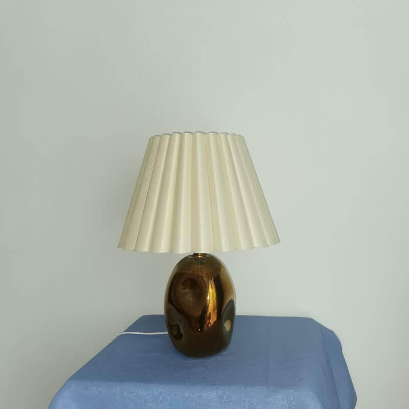 Pleated Umbrella Wave Glazed Table Lamp