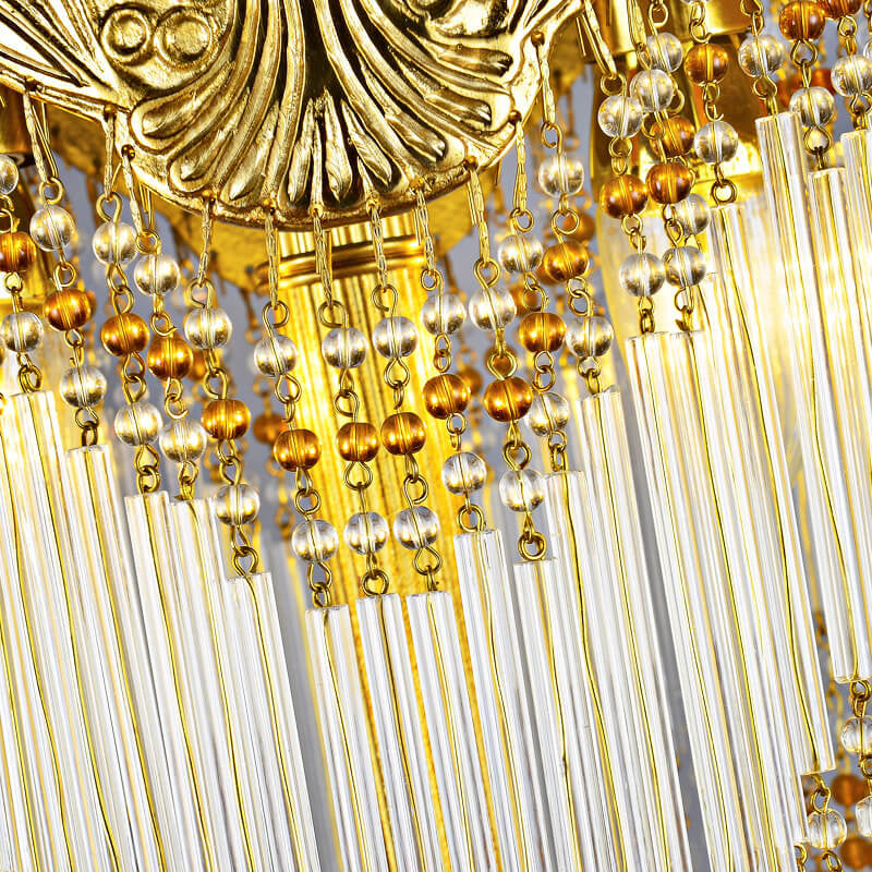 Full Copper Crystal Tassel Table Lamp