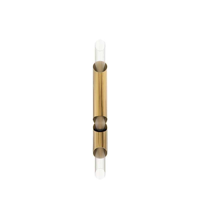 Long Tube Stainless Steel 2-Light Wall Lamp