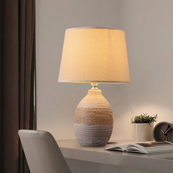 Style Twine Fabric Ceramic Table Lamp
