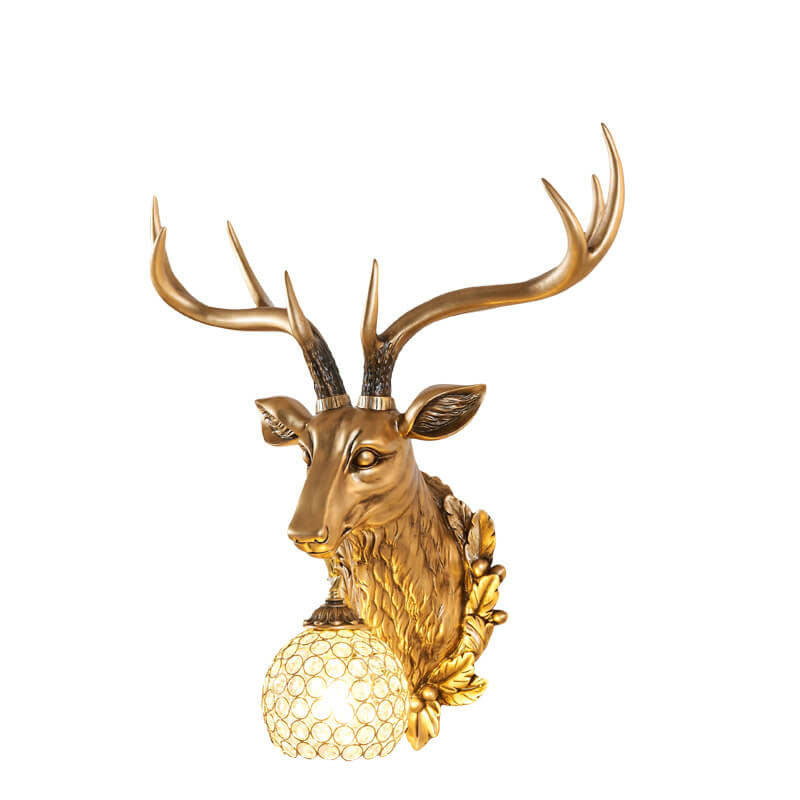 Deer Head Resin Wall Lamp