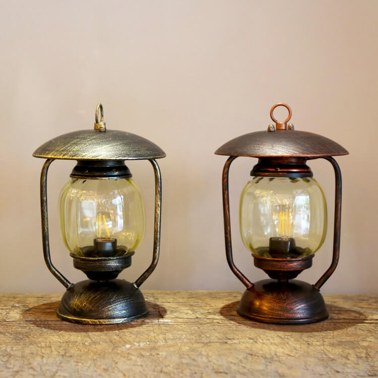 Wrought Iron Glass Table Lamp
