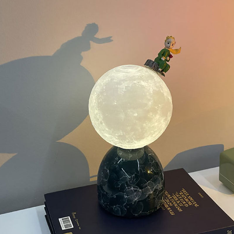 3D Printed Moon Ceramic Table Lamp