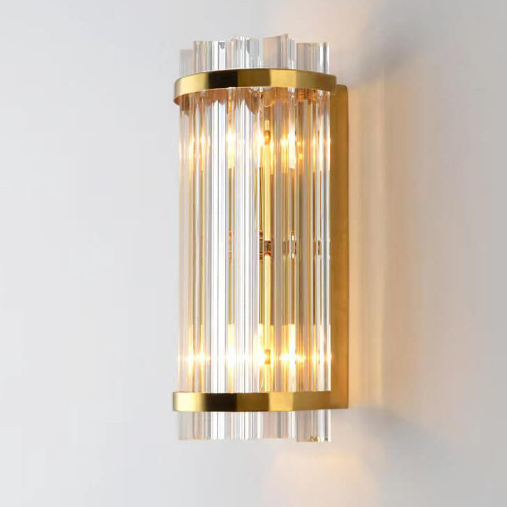 Crystal Plated Column 2-Light Wall Lamp