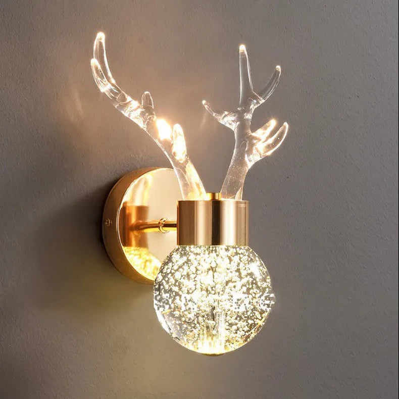 Acrylic Antler Bubble Crystal Wall Lamp