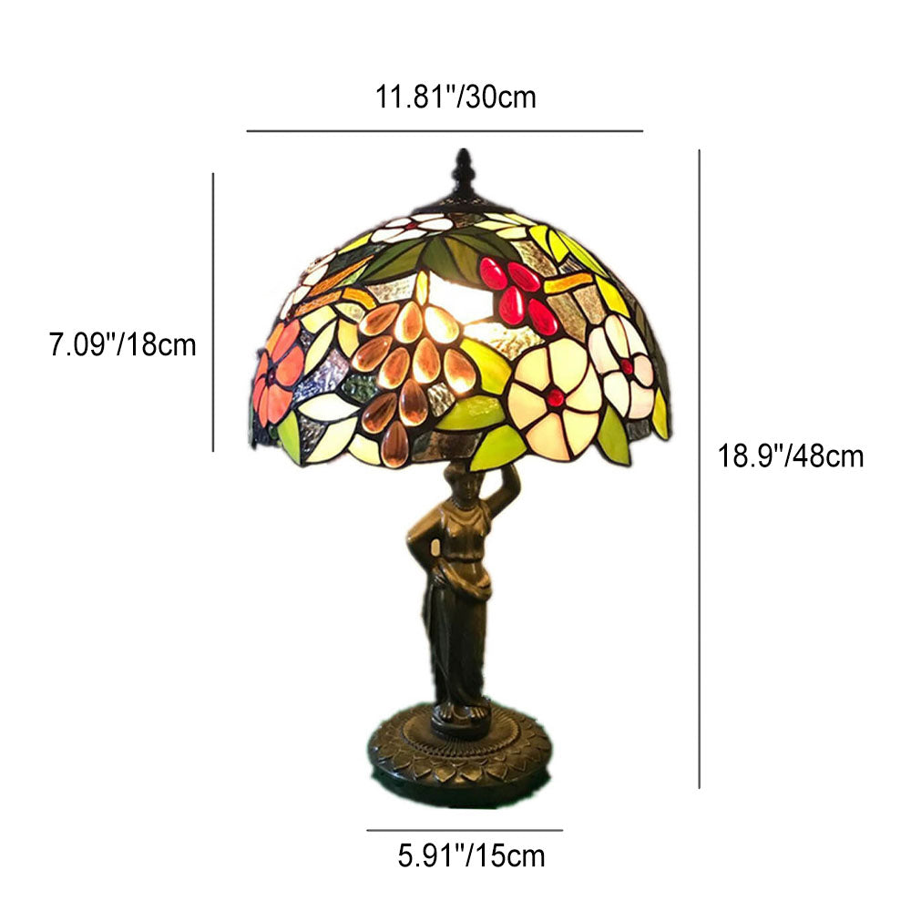 Grape Glass Metal Resin Table Lamp