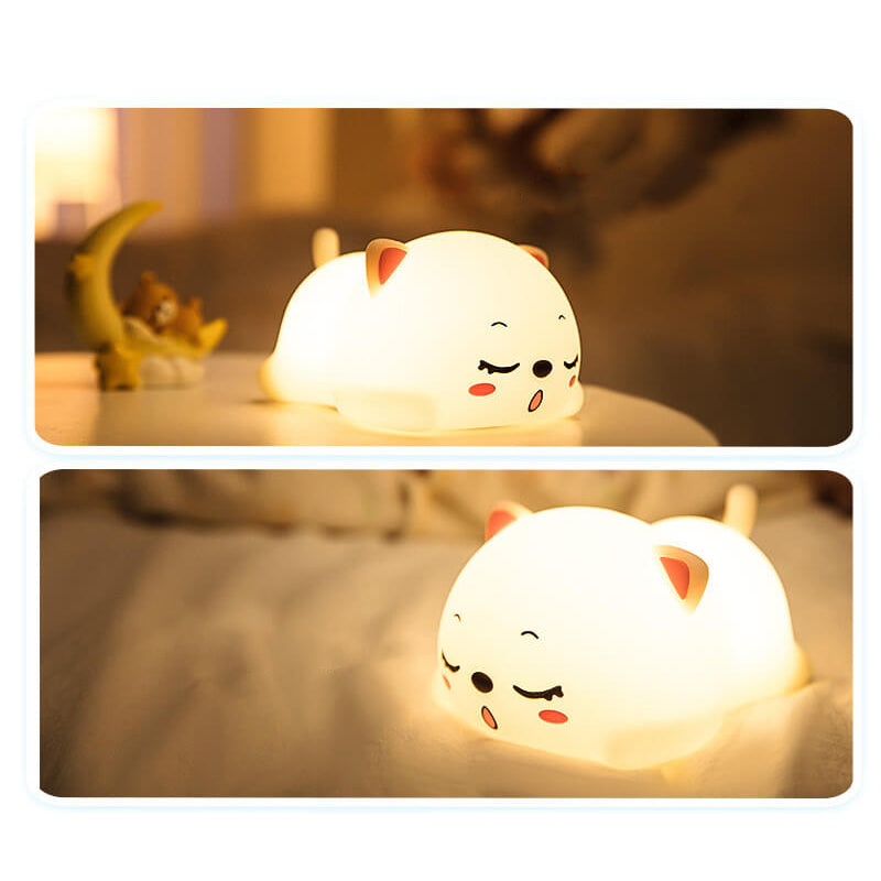 Lovely Cat Silicone Pat Table Lamp