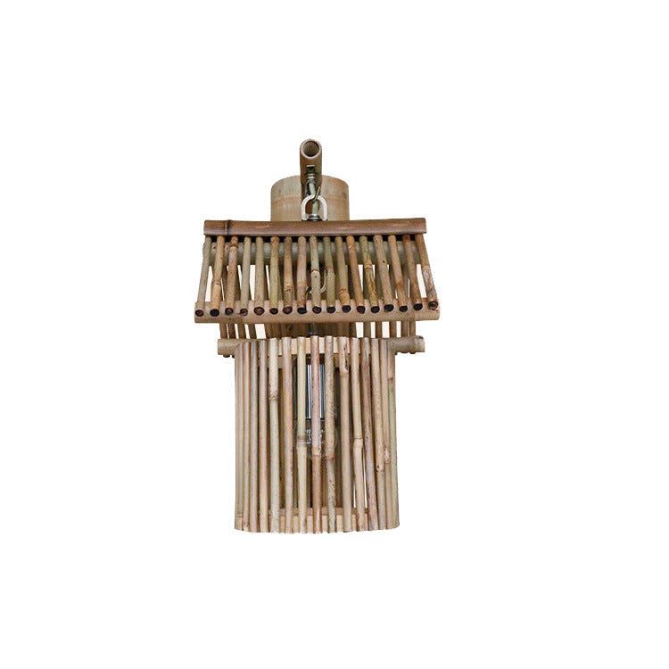 Bamboo Weaving Cylinder Wall Lamp