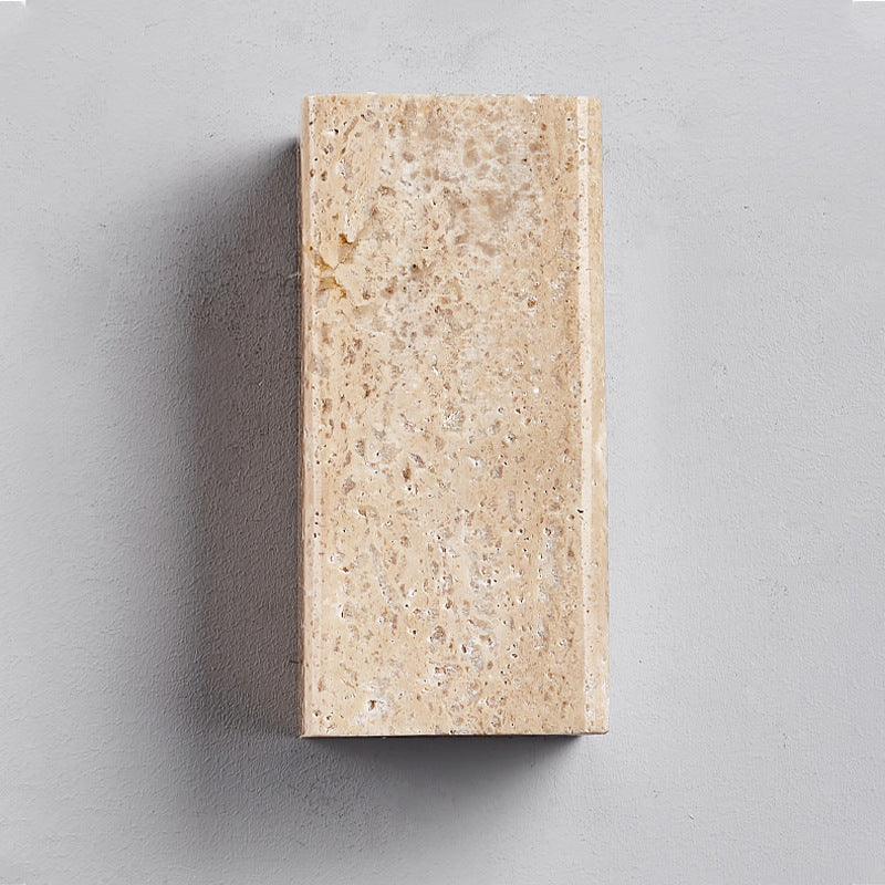 Yellow Travertine Square Hallway Wall Lamp