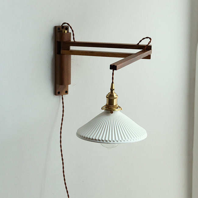 Homestay Telescopic Ceramic Folding Wall Lamp
