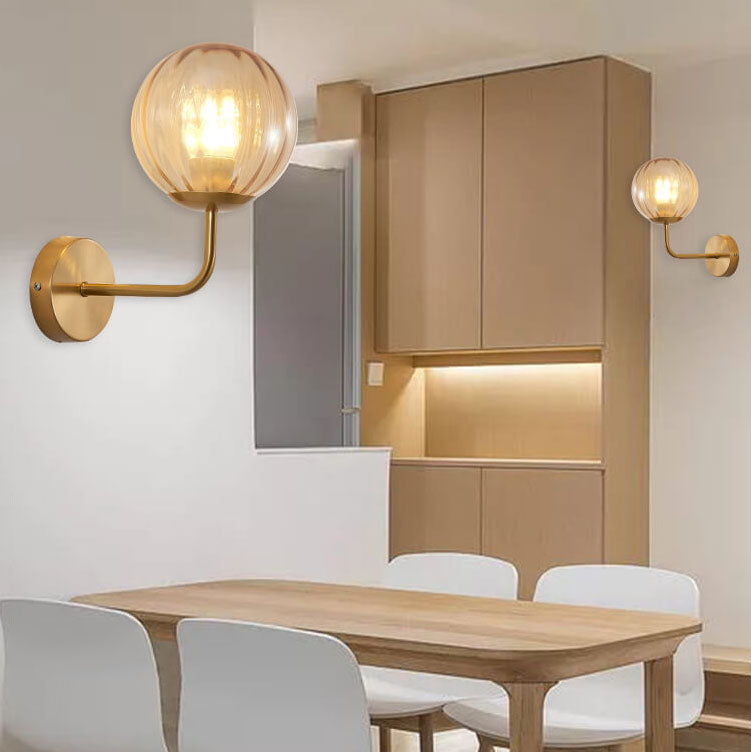 Round Ball Iron Glass Wall Lamp