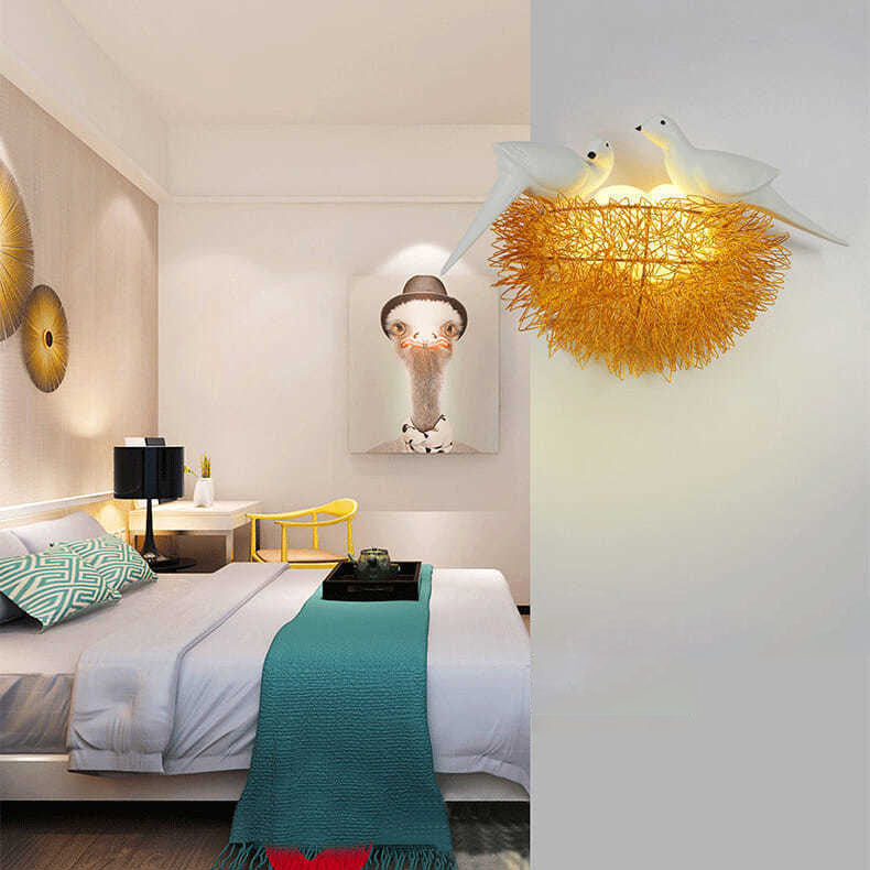 Aluminum Bird's Nest Living 3-Light Wall Lamp